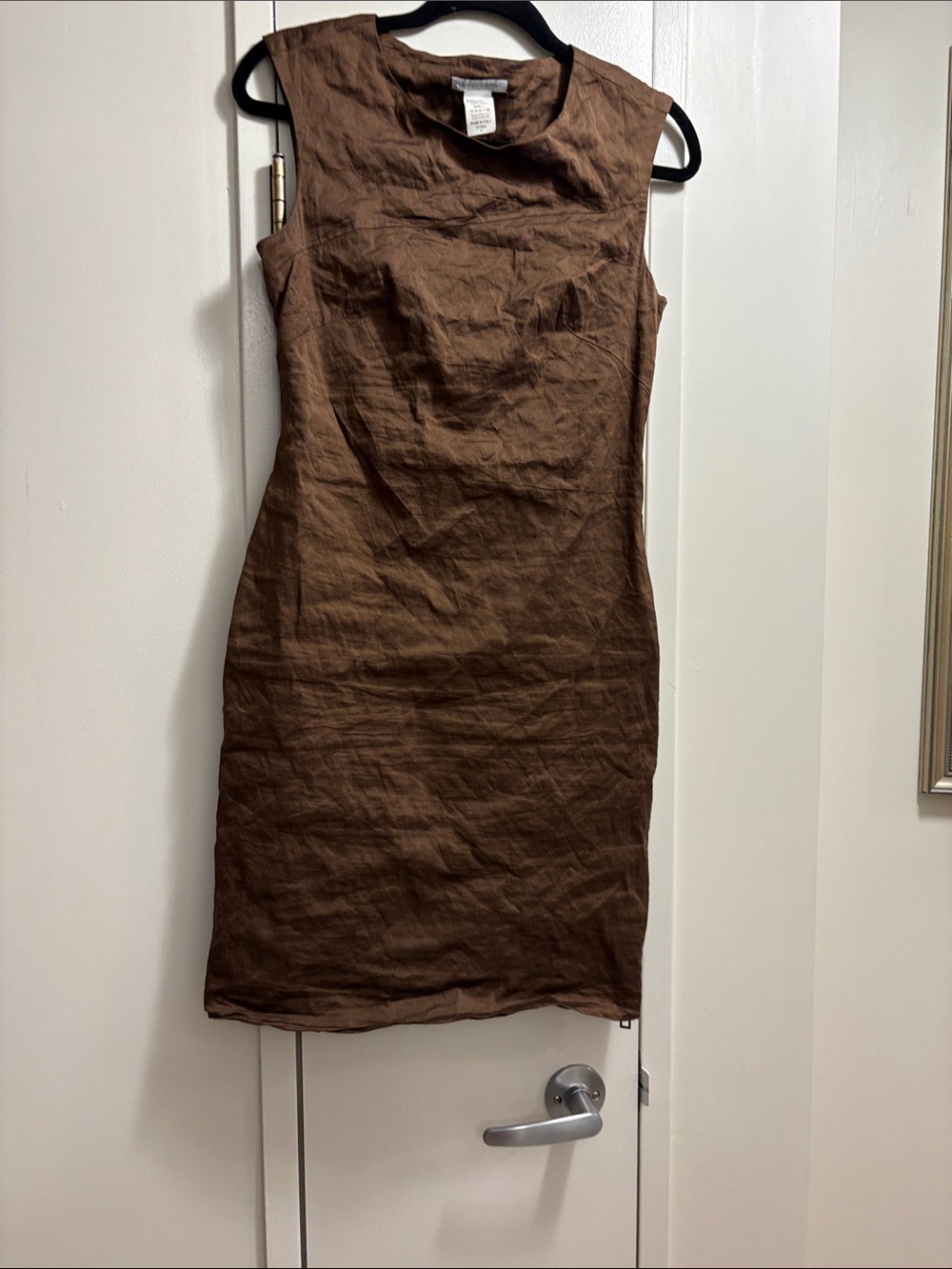 Sarah Pacini Sleeveless Brown  Shift Dress